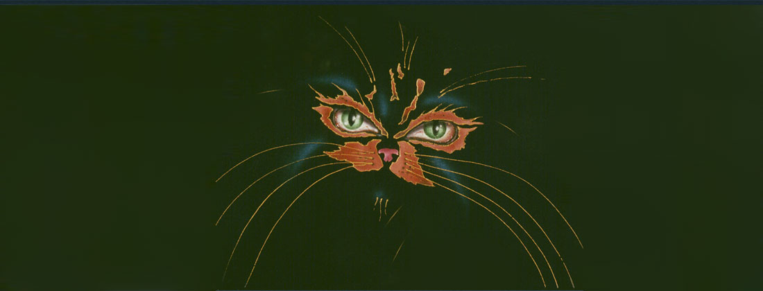 Cats face fabric stencil art design 