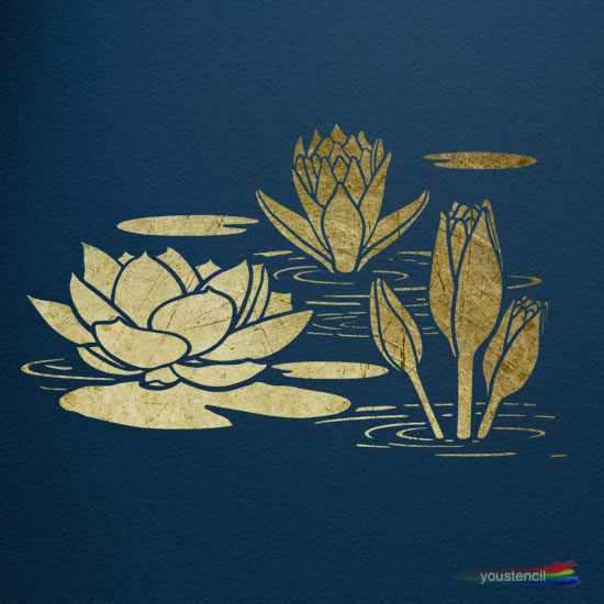 Water Lily Stencil: ST47