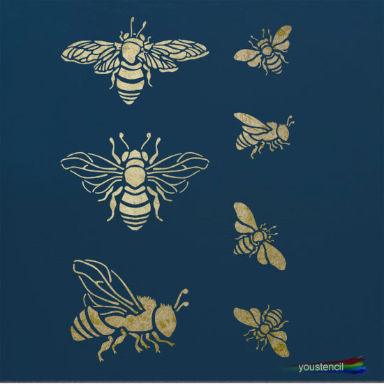 Bumble Bees  Stencil: ST48