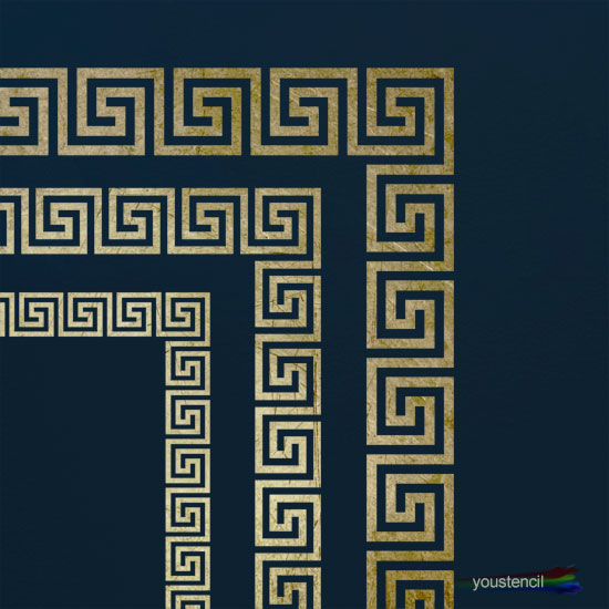 Greek Key Stencil with Corners: ST51